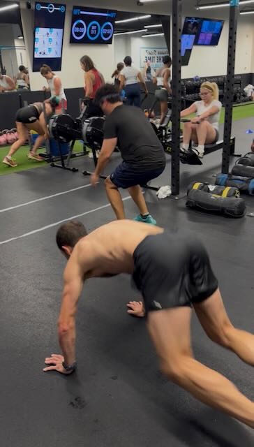 BFT Tysons member on the rower